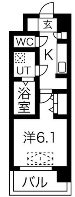 スプランディッド新大阪DUE(1K/5階)の間取り写真
