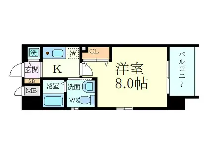 ラナップスクエア福島2(1K/10階)の間取り写真