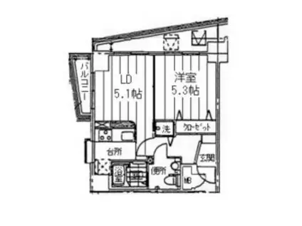 レジディア天神橋(1LDK/8階)の間取り写真