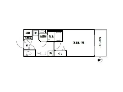 プレサンス新町ウィズ ジョイ(1K/12階)の間取り写真