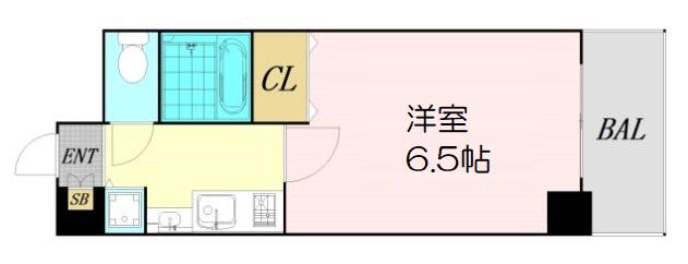 プレサンス難波リバーオアシス(1K/5階)の間取り写真