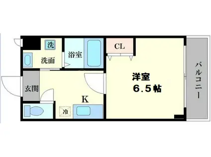 メゾンドアヴェルIV(1K/4階)の間取り写真