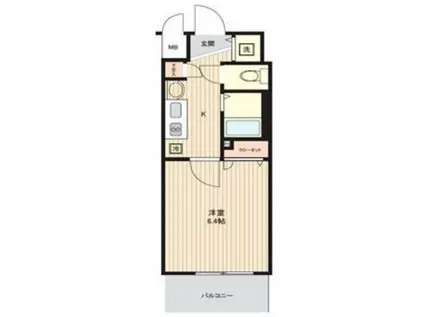 プレサンス新大阪クレスタ(1K/4階)の間取り写真