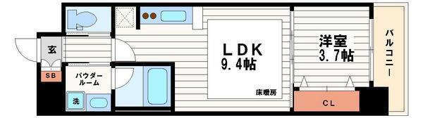 アーバネックス北久宝寺(1LDK/7階)の間取り写真