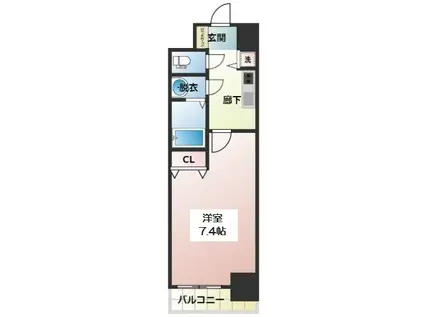 エステムコート難波Ⅱアレグリア(1K/12階)の間取り写真