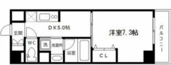 ボヌール梅田(1DK/9階)の間取り写真