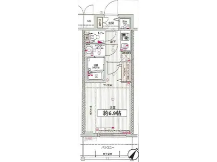 サムティ北梅田VESSEL(1K/4階)の間取り写真