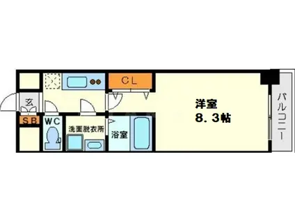 ロイヤルレジデンス新大阪(1K/4階)の間取り写真