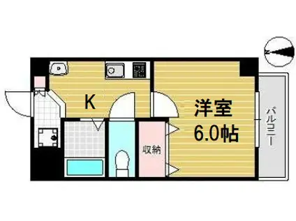 グランエクラ岸里(1K/2階)の間取り写真
