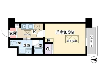 E BY U新大阪(1K/7階)の間取り写真