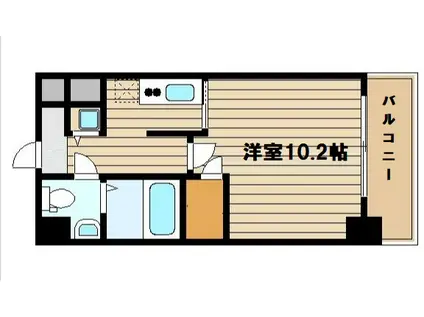 エスリード福島・リバーフロント(1K/10階)の間取り写真