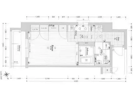 ラナップスクエア難波2(1K/3階)の間取り写真