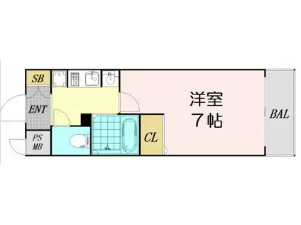 クリエイト21アテンドル梅田(1K/9階)の間取り写真