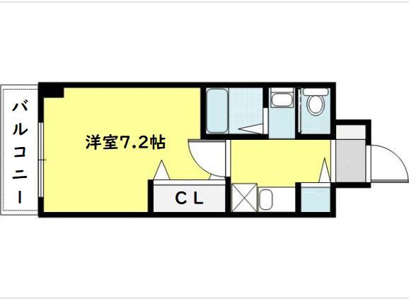 プラチナム松屋町(1K/10階)の間取り写真