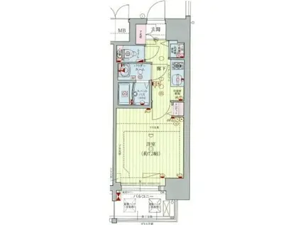 プレサンス玉造駅前ルージュ(1K/12階)の間取り写真