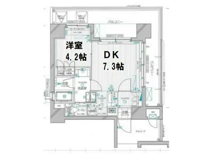 ダイナシティ北浜(1LDK/10階)の間取り写真