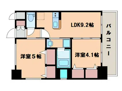 エステムコート阿波座プレミアム(2DK/8階)の間取り写真