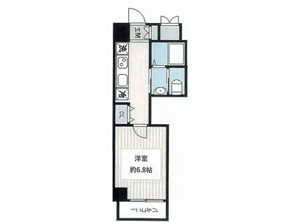 CQレジデンス大阪ウエスト(1K/7階)の間取り写真