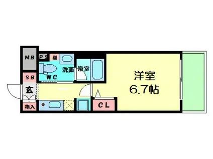 レオンコンフォート谷町六丁目(1K/6階)の間取り写真