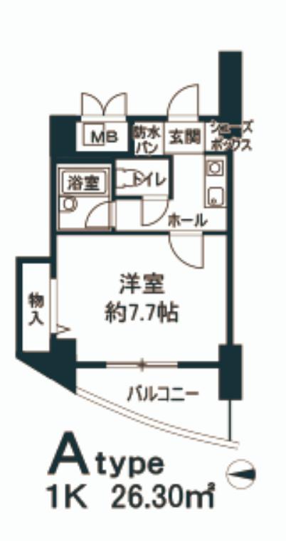 アンシャンテ南堀江(1K/4階)の間取り写真