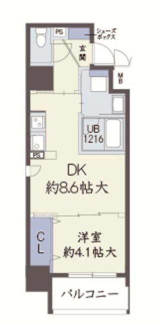 アザレア梅田(1DK/3階)の間取り写真