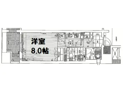 リーガル靭公園南(1K/9階)の間取り写真