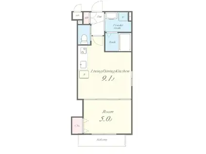 グランパシフィック長橋スクエアⅡ(1LDK/2階)の間取り写真