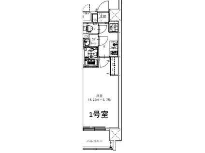 サムティ都島ノース(1K/6階)の間取り写真