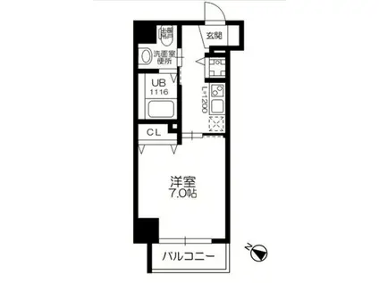 サウスヒルズ中崎町(1K/4階)の間取り写真