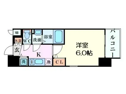 エスリード新大阪グランゲートノース(1K/10階)の間取り写真