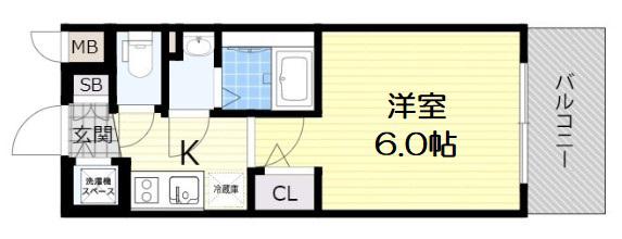 エスリード新大阪グランゲートノース(1K/4階)の間取り写真