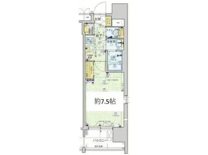 フォーリアライズ天神橋ルーチェ(1K/6階)の間取り写真