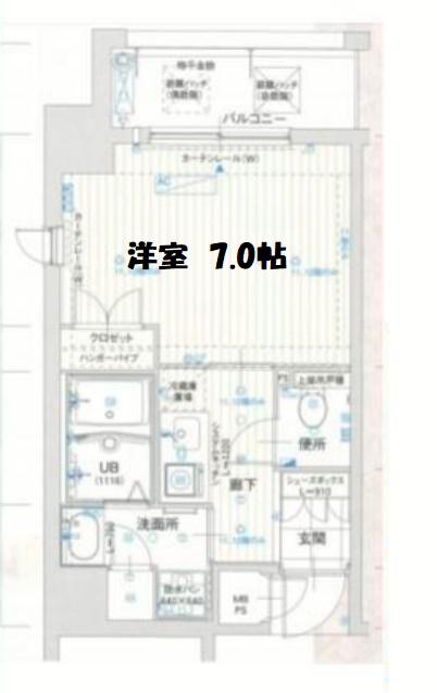 エイペックス京町堀(1K/6階)の間取り写真