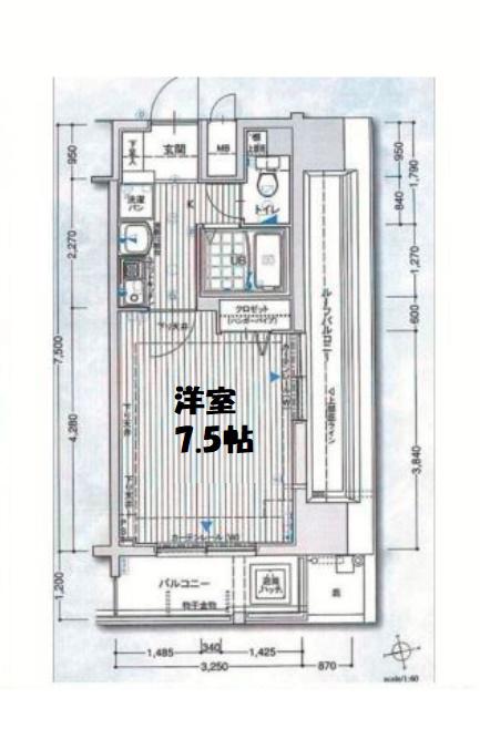 エスリード福島駅前(1K/13階)の間取り写真