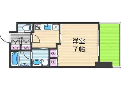 アプリーレ南堀江(1K/8階)の間取り写真