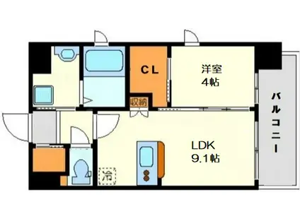 スプランディッド新大阪DUE(1LDK/5階)の間取り写真