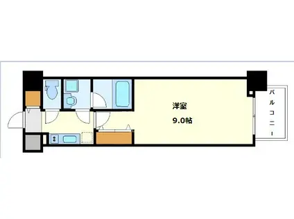 コンフォリア京町堀(1K/8階)の間取り写真