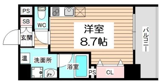 プリモディーネ福島(ワンルーム/3階)の間取り写真