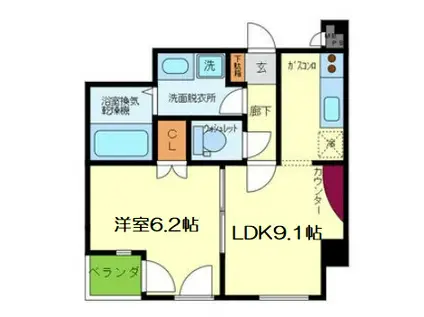 シーサーX(1LDK/7階)の間取り写真