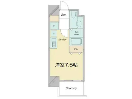 ドゥーエなんば南(ワンルーム/10階)の間取り写真