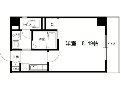 リップルビガー扇町(1K/12階)の間取り写真