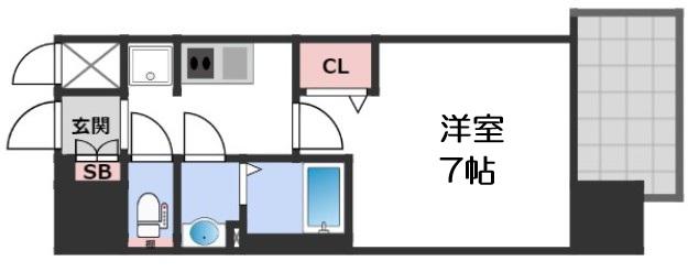 レシオス大阪城公園(1K/11階)の間取り写真