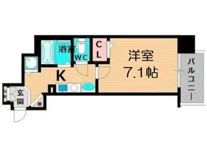 ランドマークシティ大阪城南(1K/10階)の間取り写真