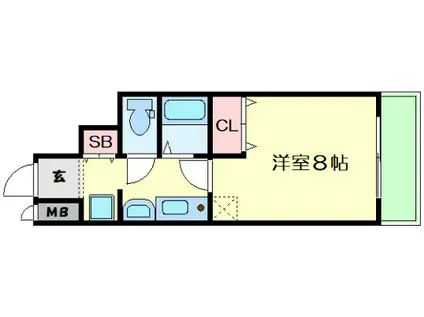 ラナップスクエア阿波座(1K/3階)の間取り写真