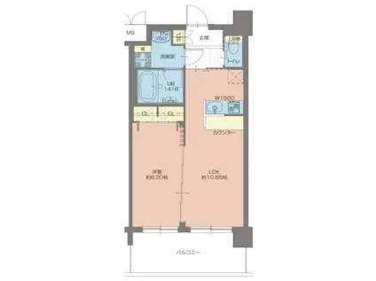 プレジオ豊中(1LDK/6階)の間取り写真