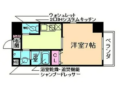 フルール アクアリオ(1K/2階)の間取り写真