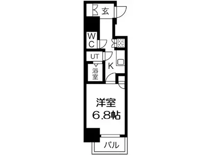 レジュールアッシュPREMIUMTWIN-2(1K/3階)の間取り写真