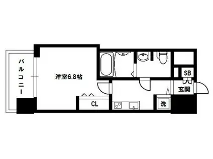レグゼスタ福島2(1K/4階)の間取り写真