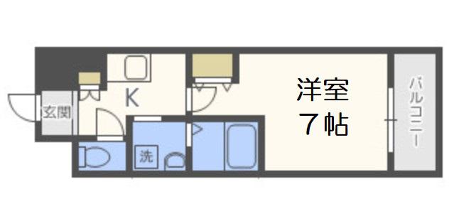 エスリード難波サウス(1K/14階)の間取り写真