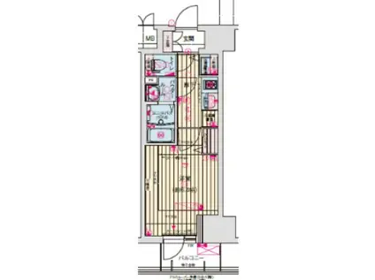 ララプレイス難波シエール(1K/6階)の間取り写真